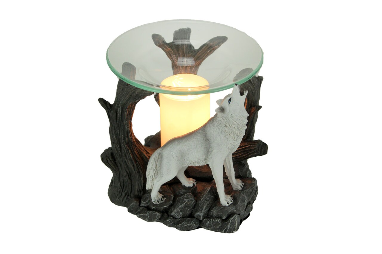 Starlight Symphony Howling White Wolf Electric Essential Oil Burner Aroma Lamp